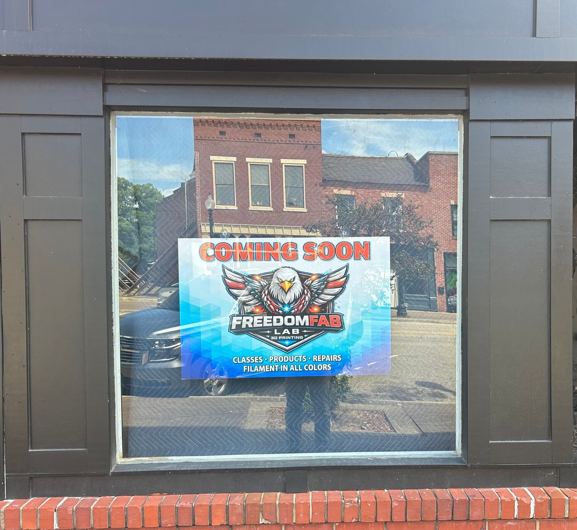 Storefront window with a 