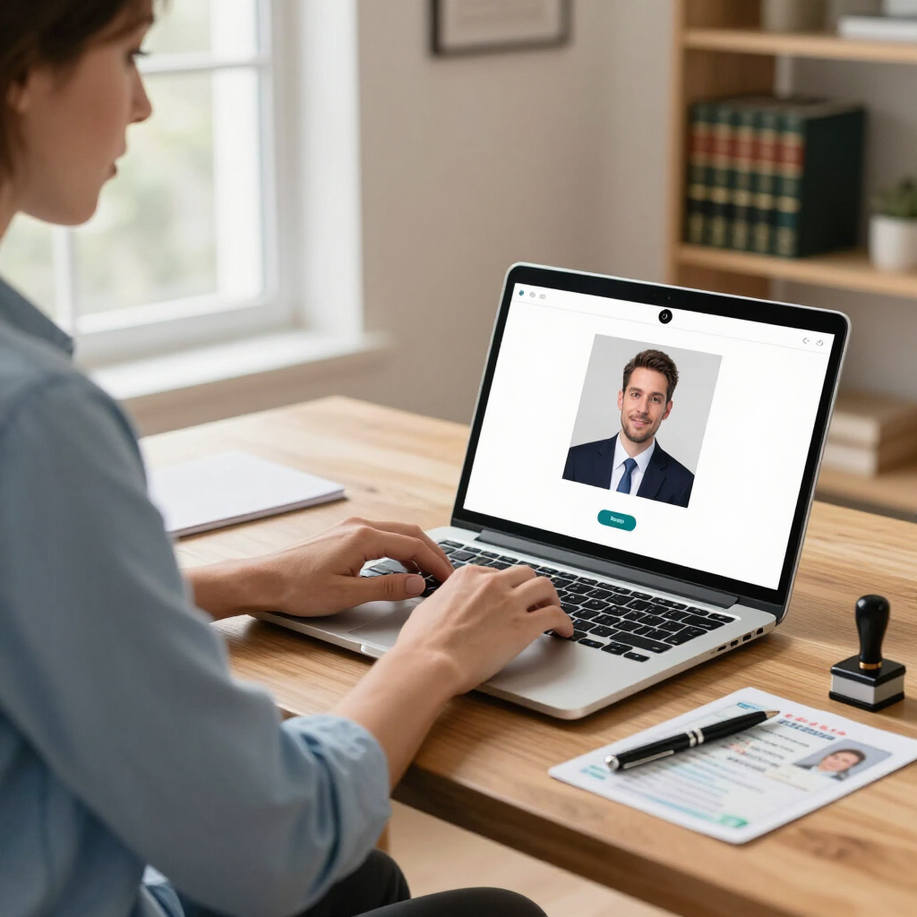 Signer participating in a remote online notary video appointment