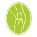 Logotipo circular verde con una figura humana estilizada en blanco y líneas curvas.