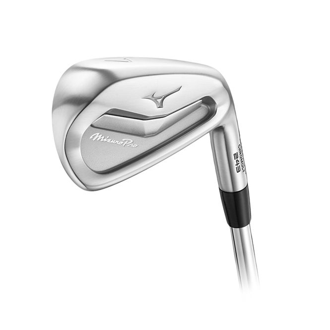A close up of a golf club on a white background.