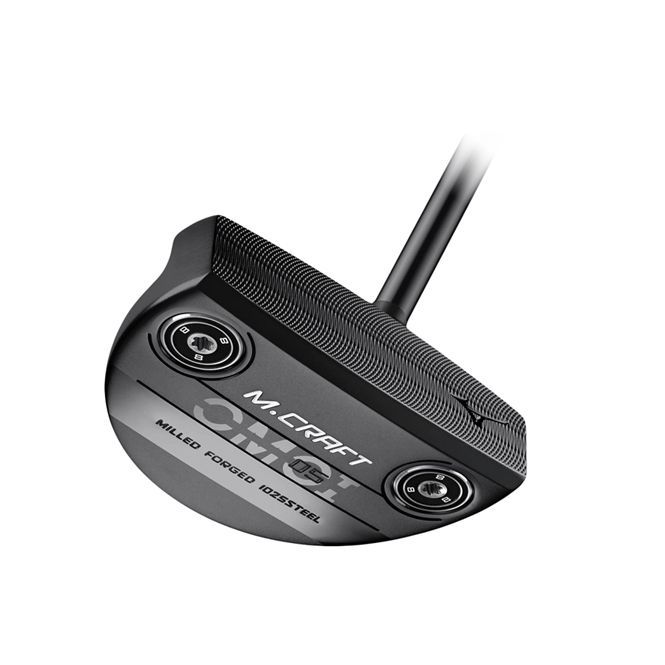 A close up of a black putter that says m craft on it