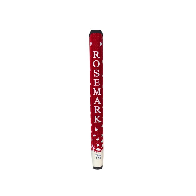 A red and white golf putter with the word rosemark on it