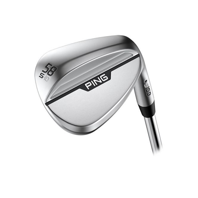 A close up of a ping wedge on a white background