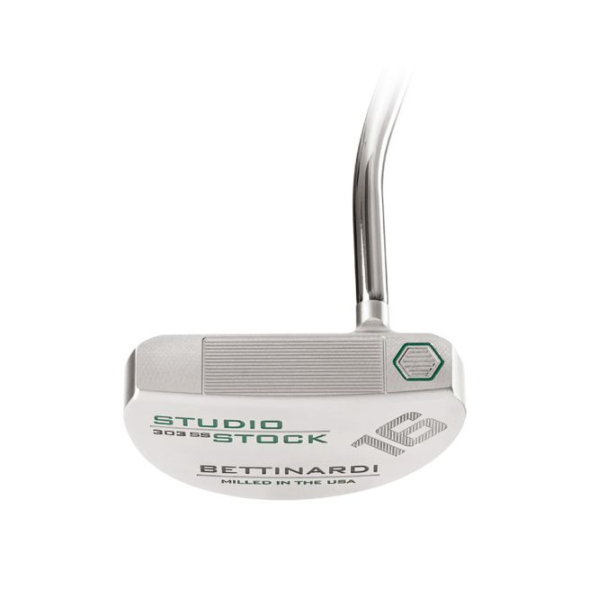 A white putter with the word studio on it