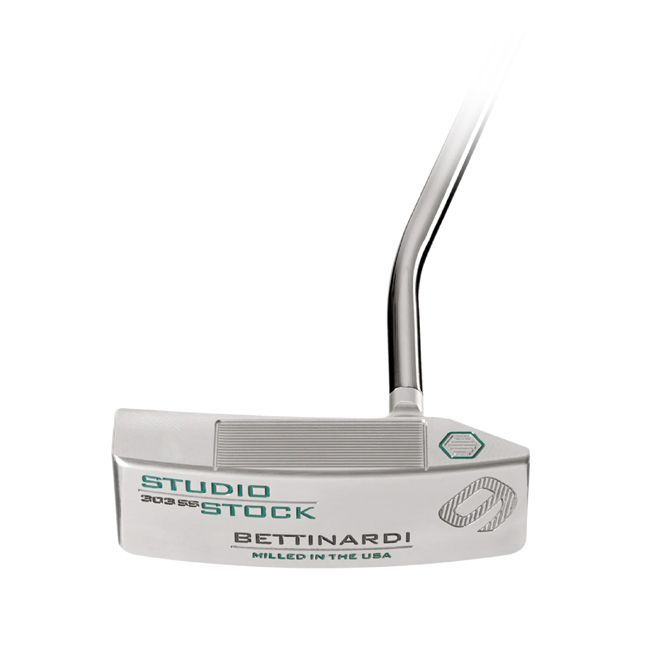 A white putter with the word studio on it