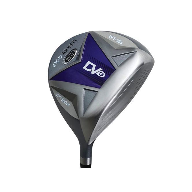 A purple and silver golf club with cv3 written on it