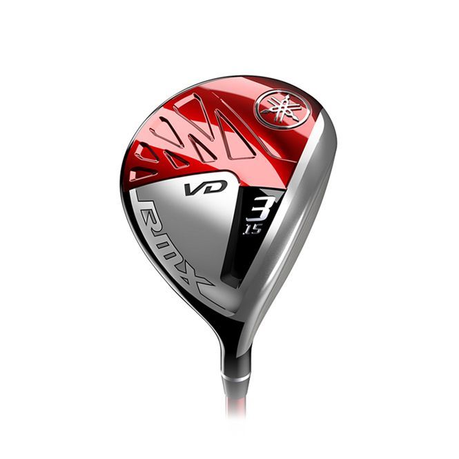 A close up of a golf club on a white background.