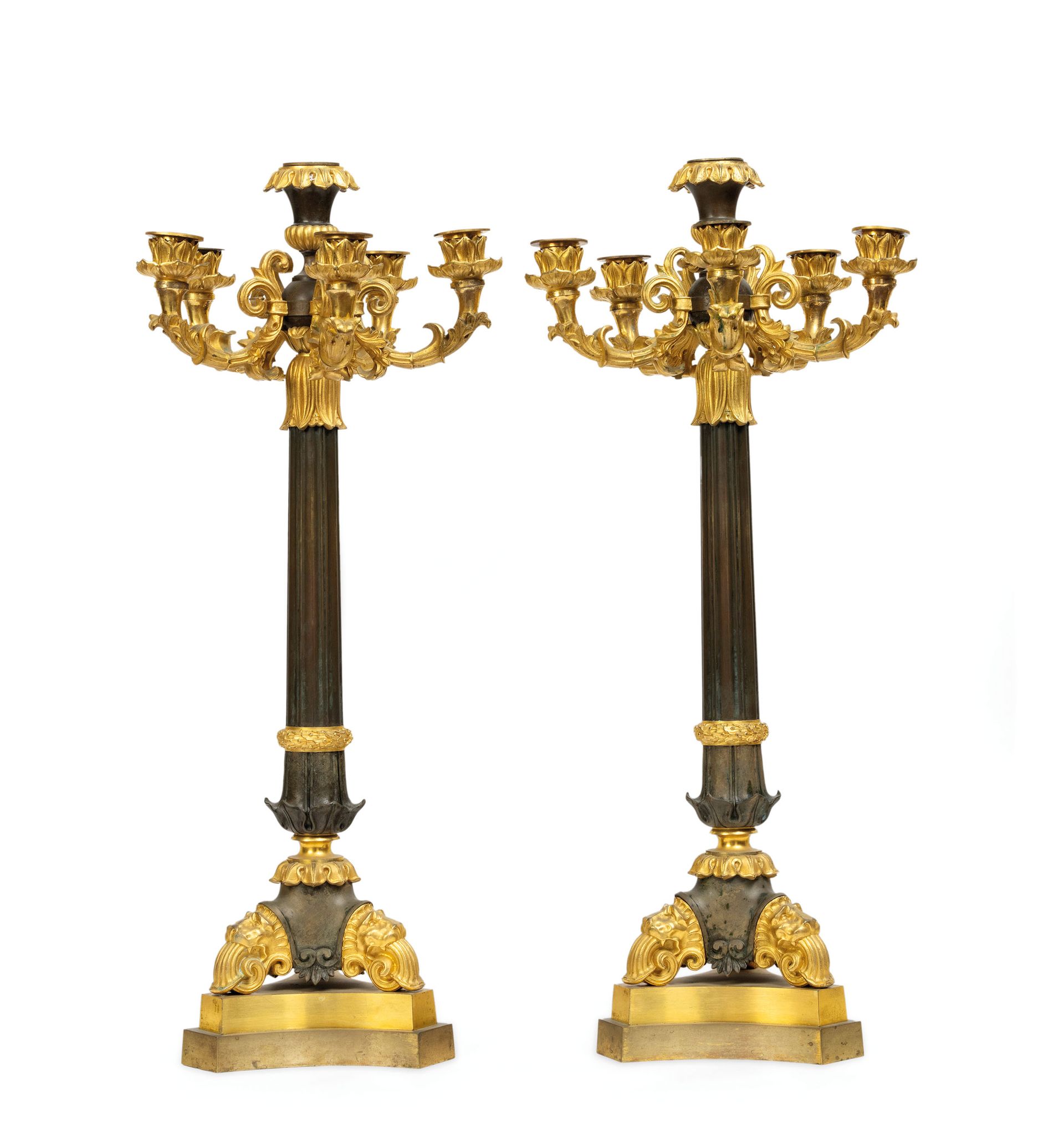 coppia di candelabri in bronzo d'epoca