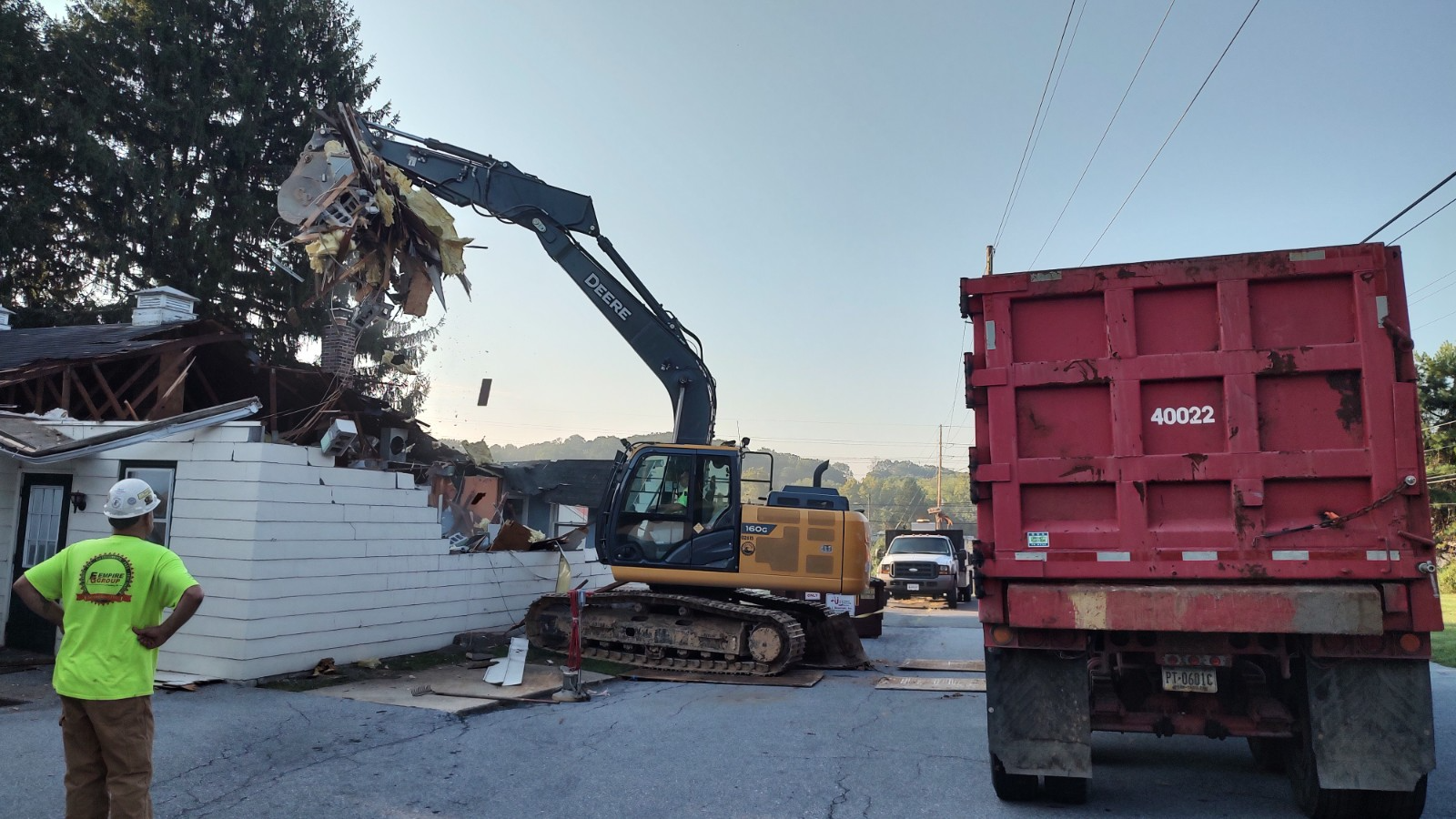 Loading up a truck for disposal.