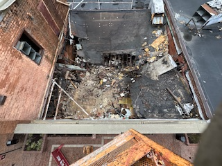 Day 2 of partial emergency demolition project in Reading, PA.