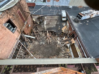 Day 3 of partial emergency demolition project. 