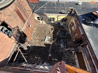 Day 4 of partial emergency demolition project in Reading, PA by Empire Services.