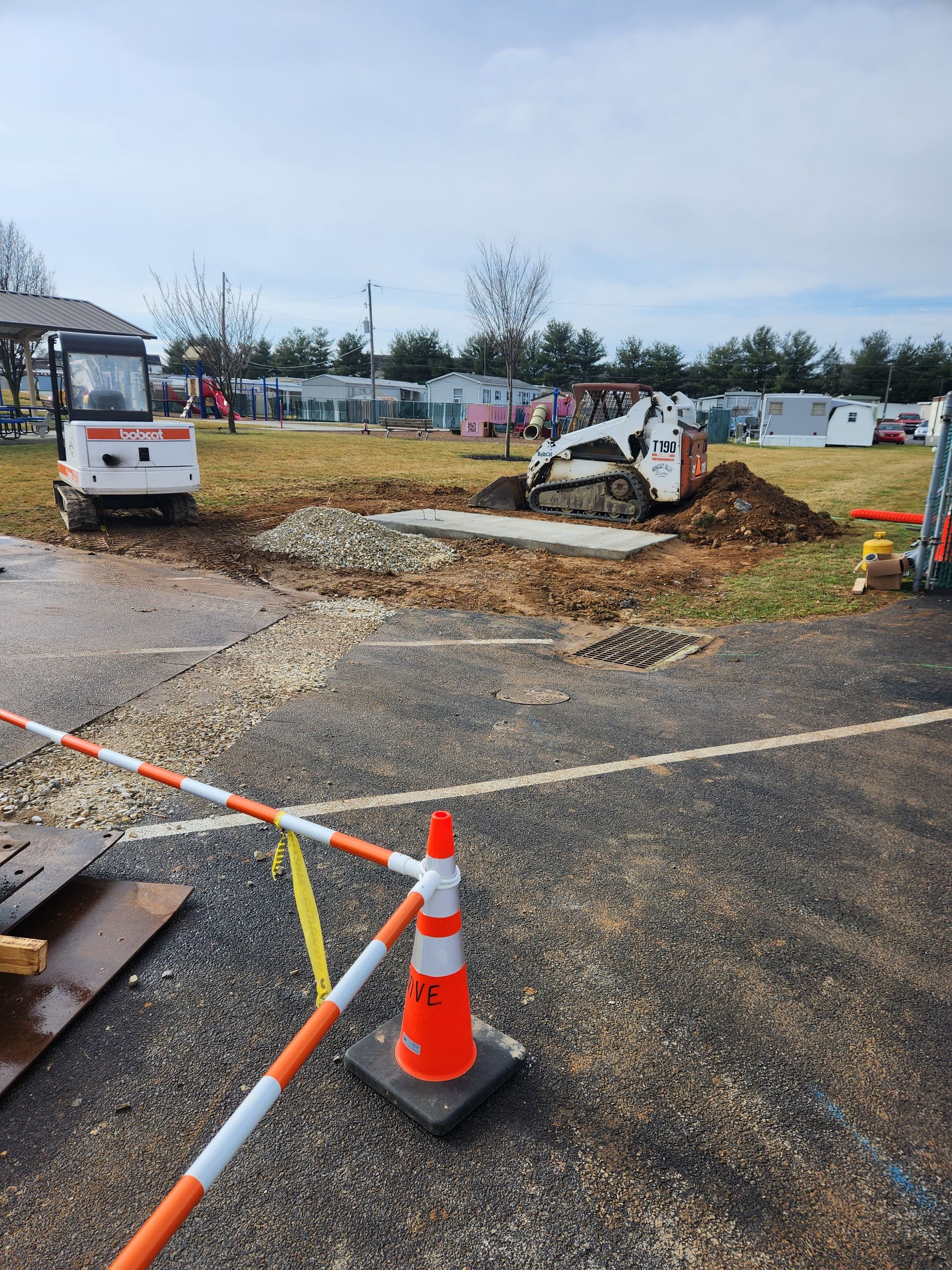 Installed gas pipeline for fire department