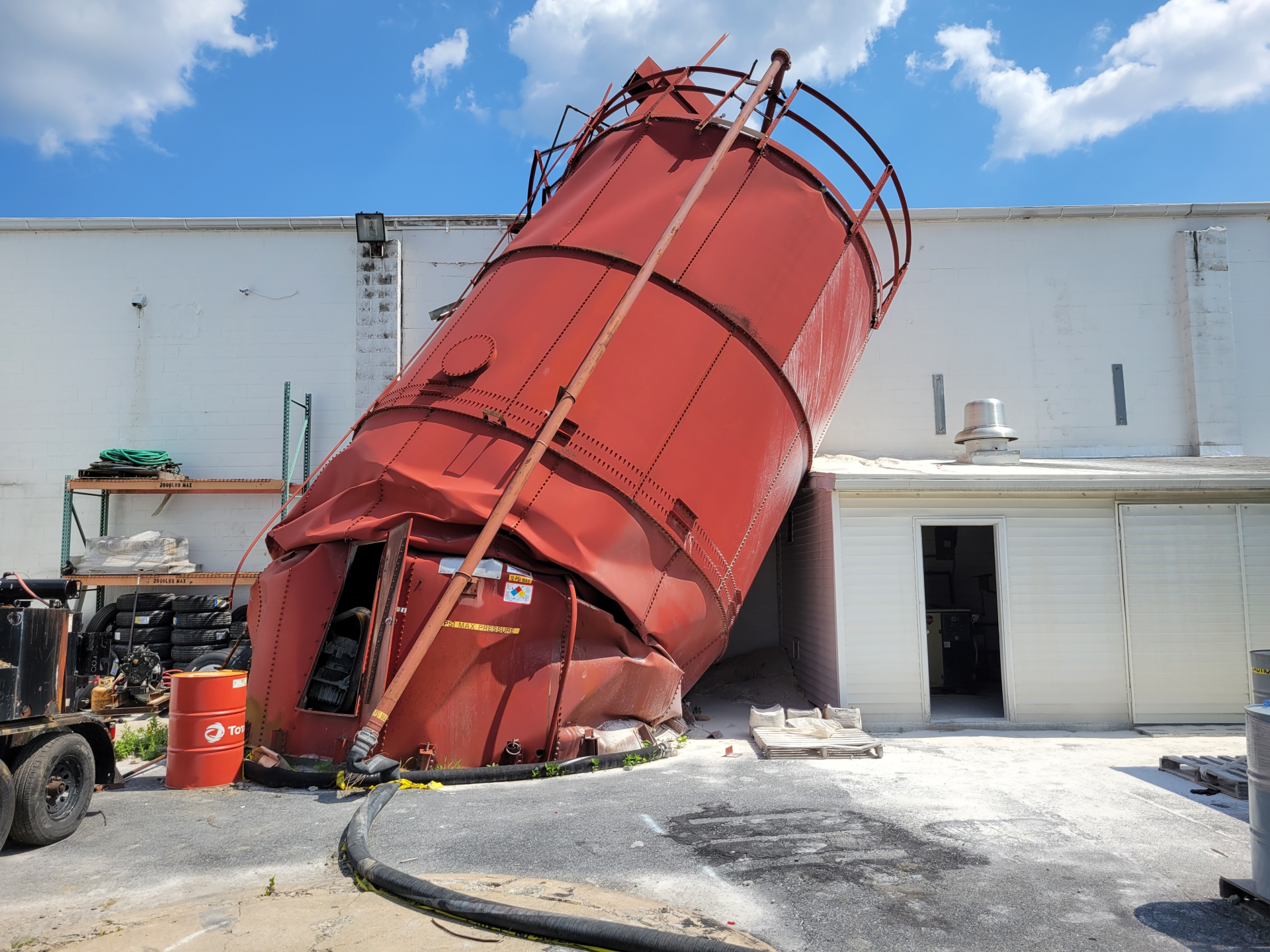 Collapsed silo 