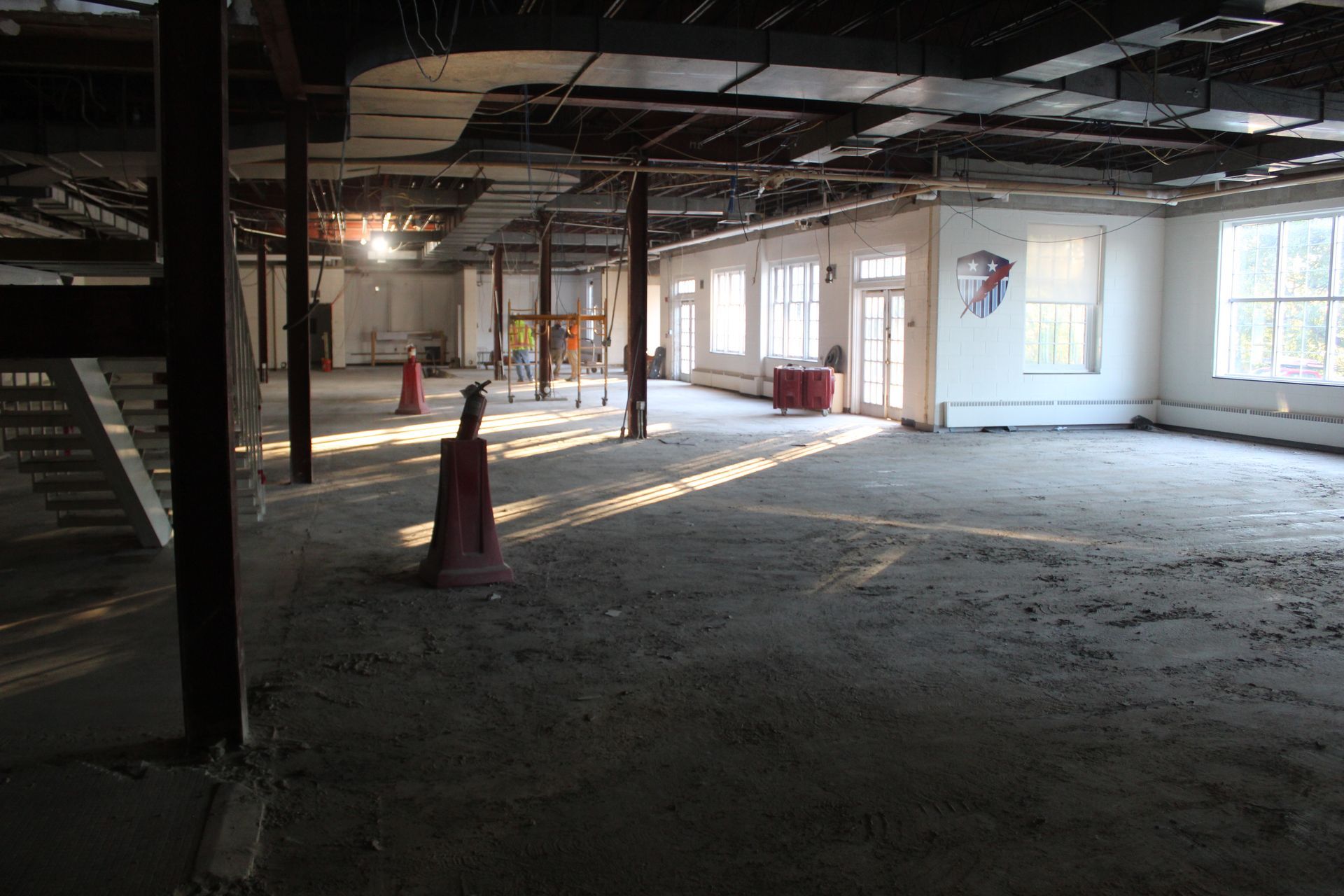 Empire Services cleared the floor of walls and ceilings.