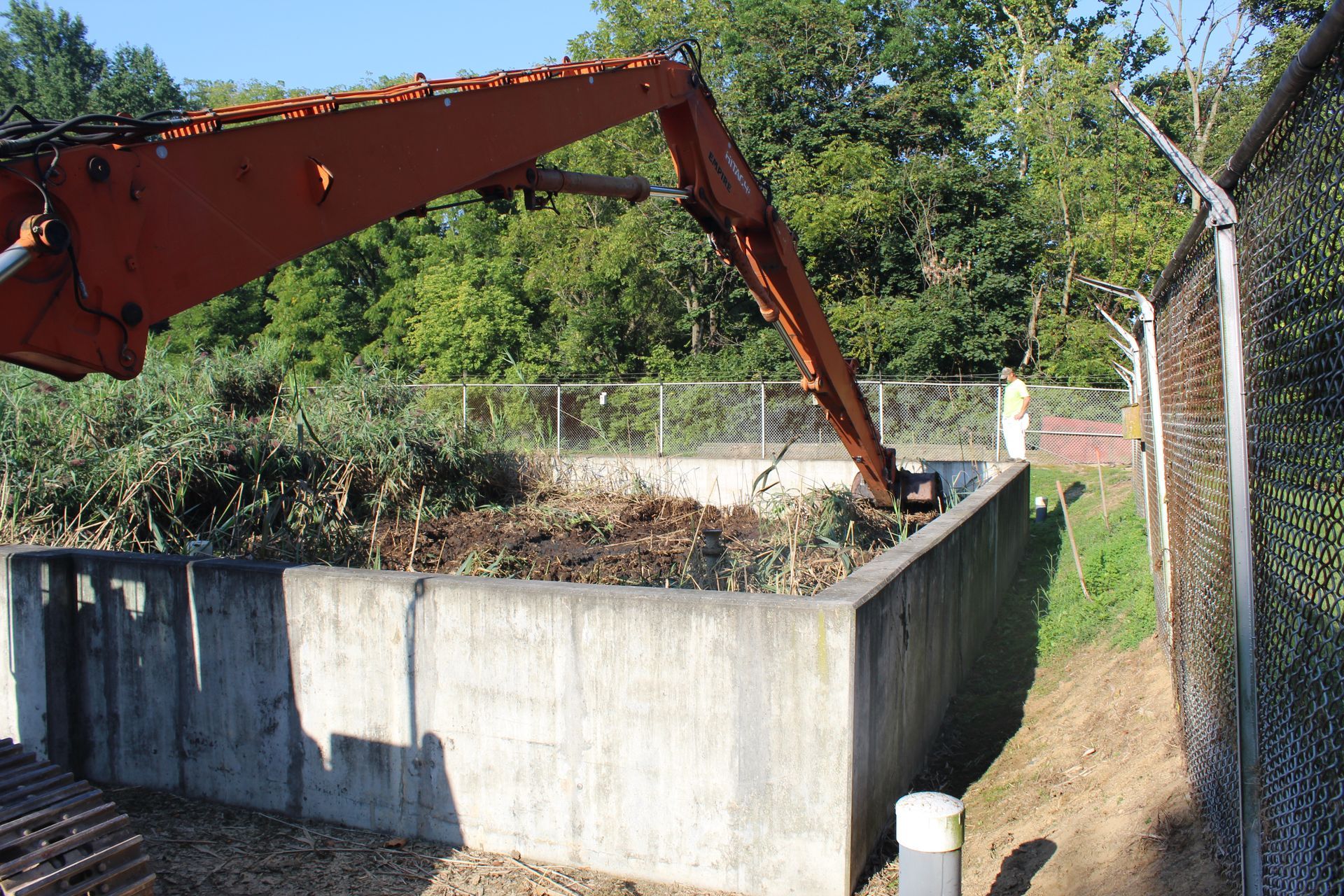 Mid-way through the reed bed project.