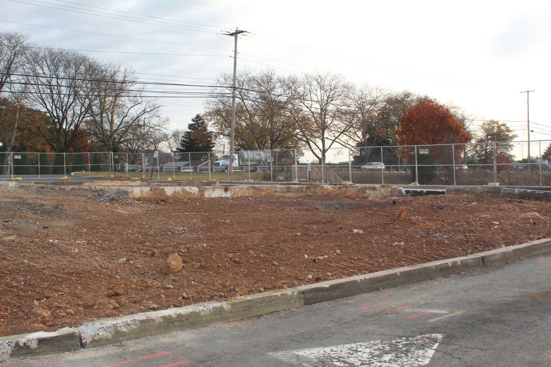 Demolition of a restaurant completed.