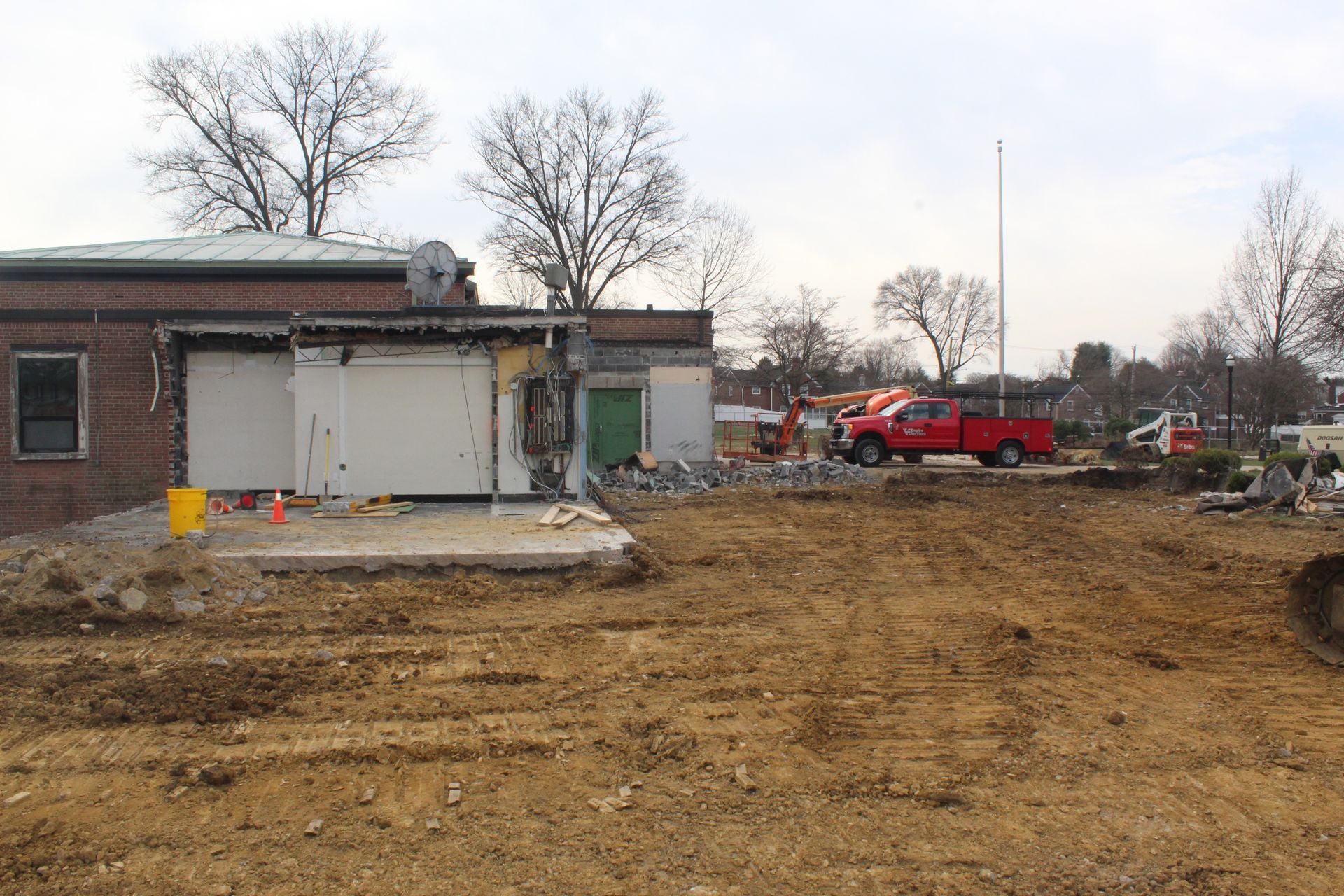 Demolition of a key section of a municipal building.