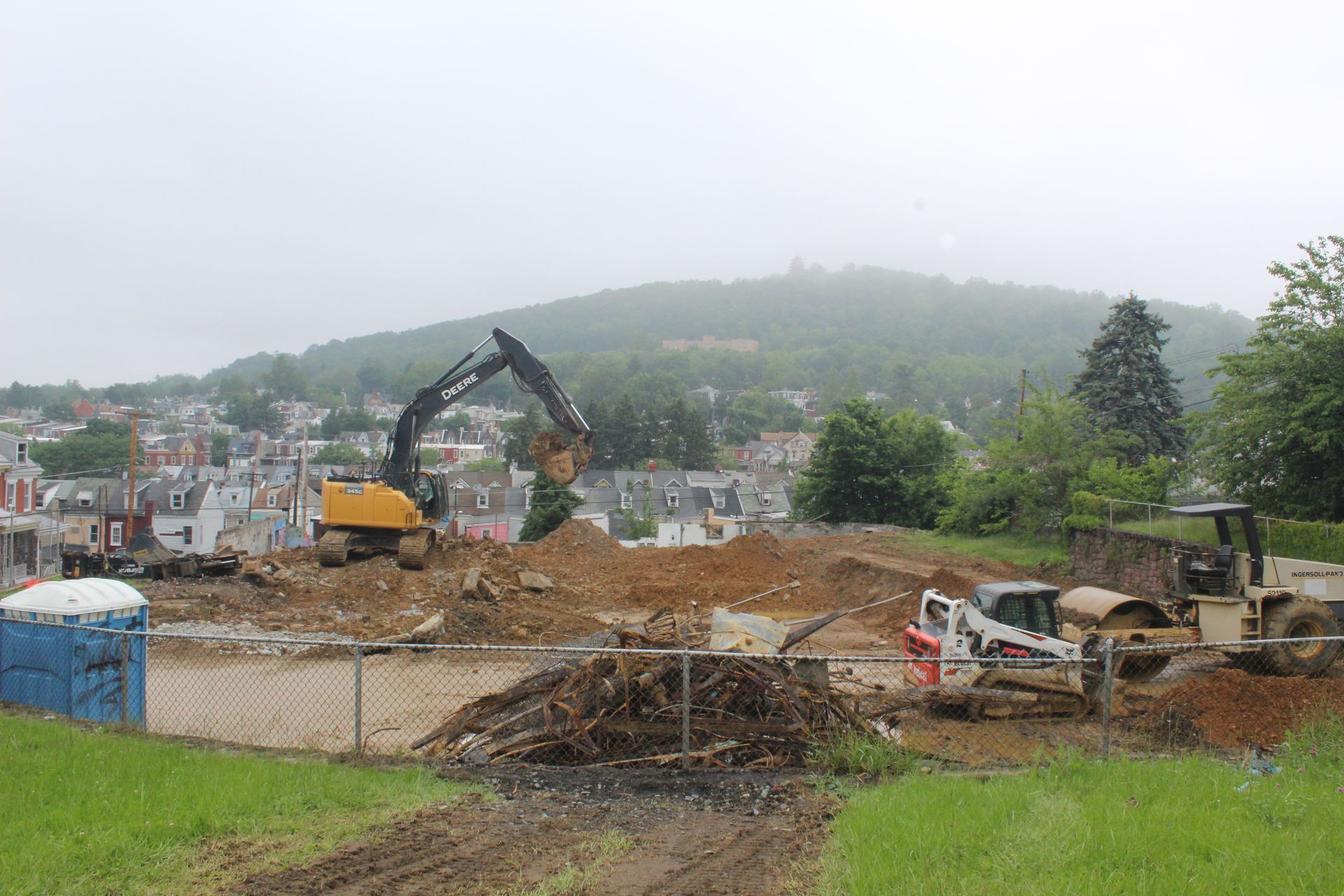 Empire Services team in action excavating the old pool. 