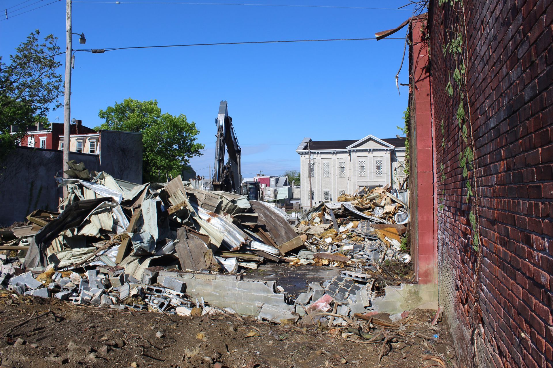 A structure in the lot was demolished.