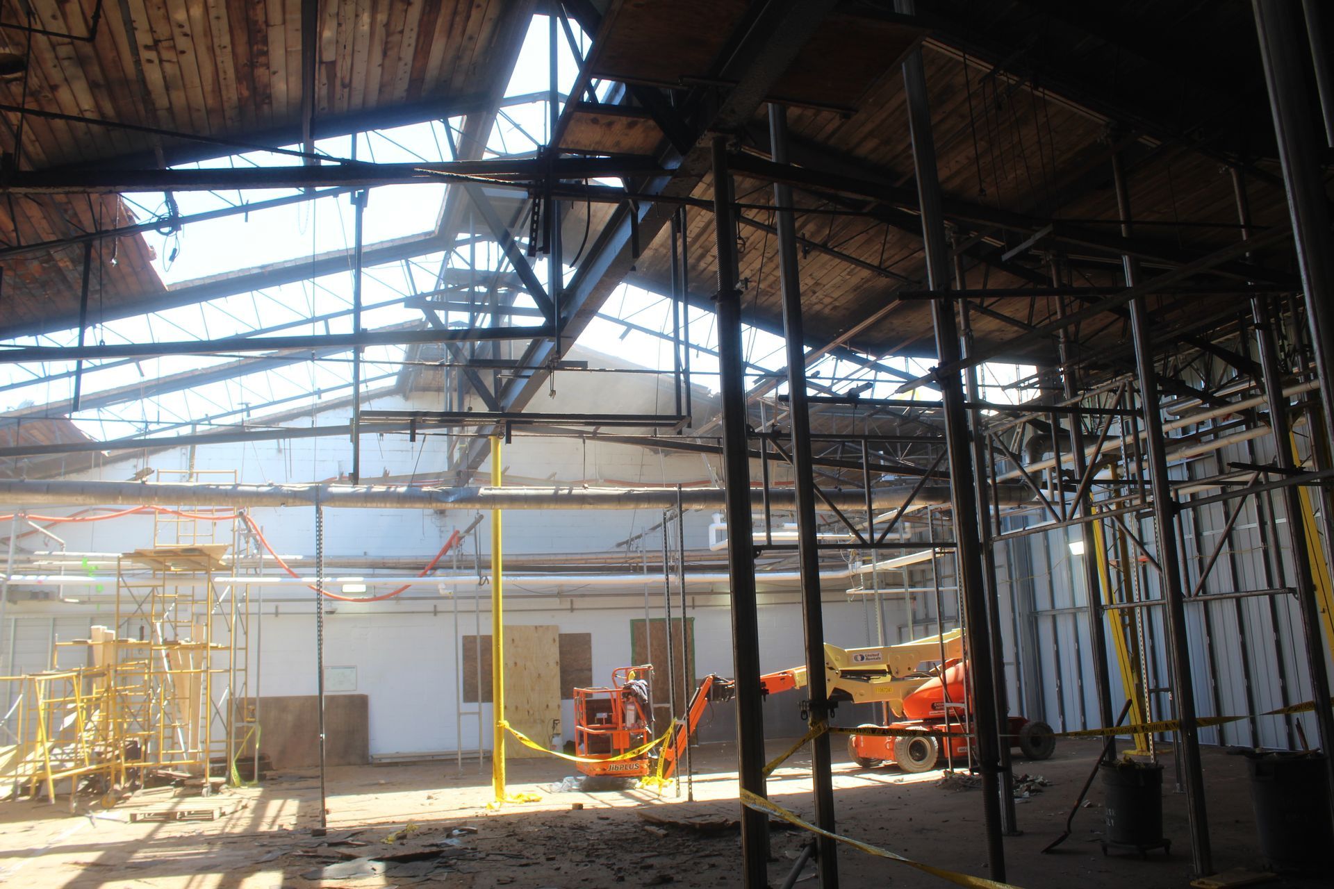 More of the roof has come down.