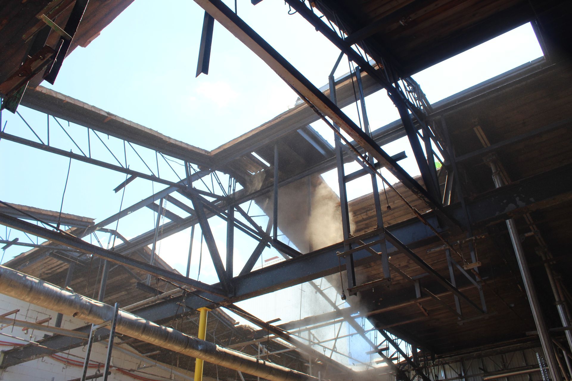 A view of the roof from the ground floor.
