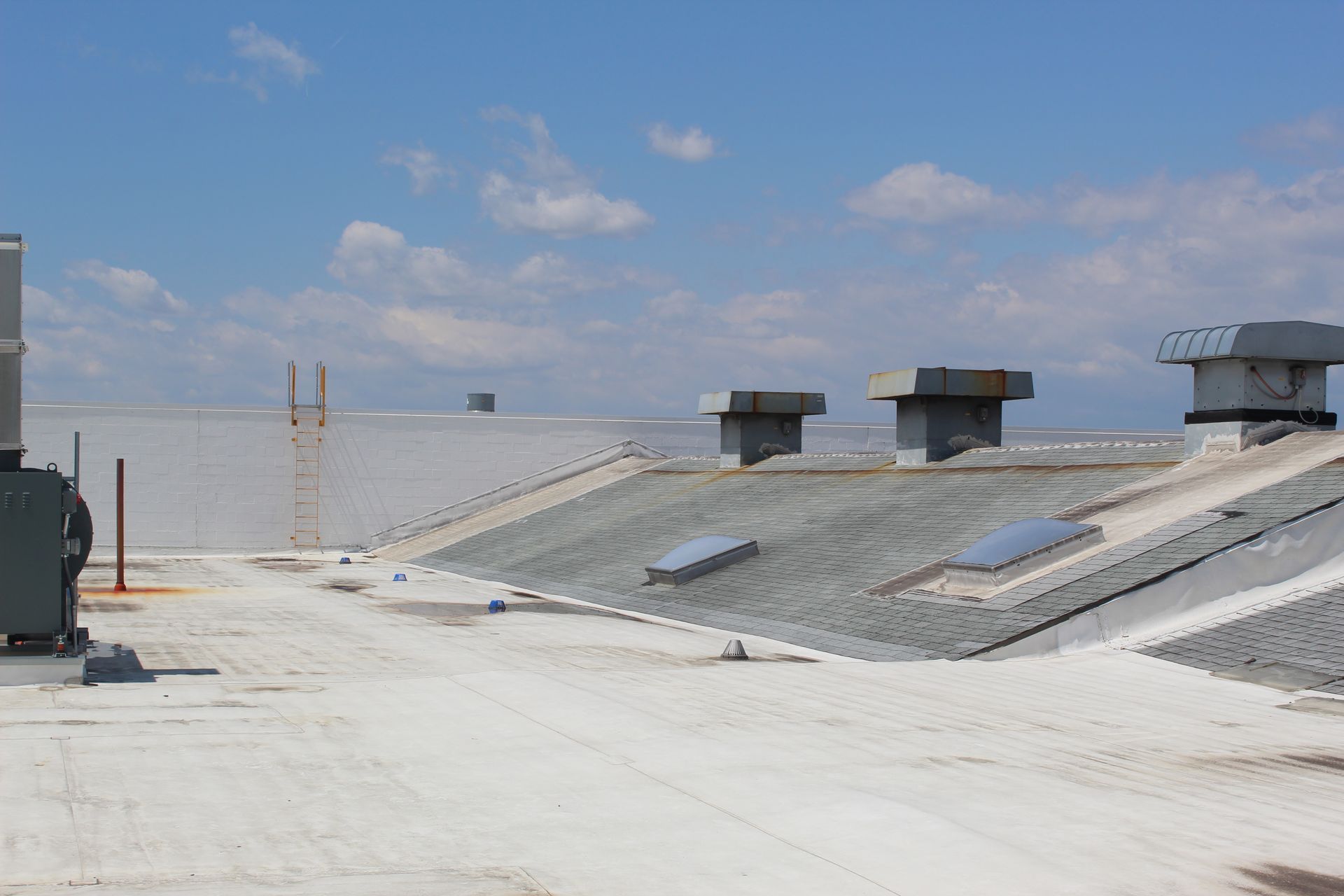 Removing a roof at a processing plant.
