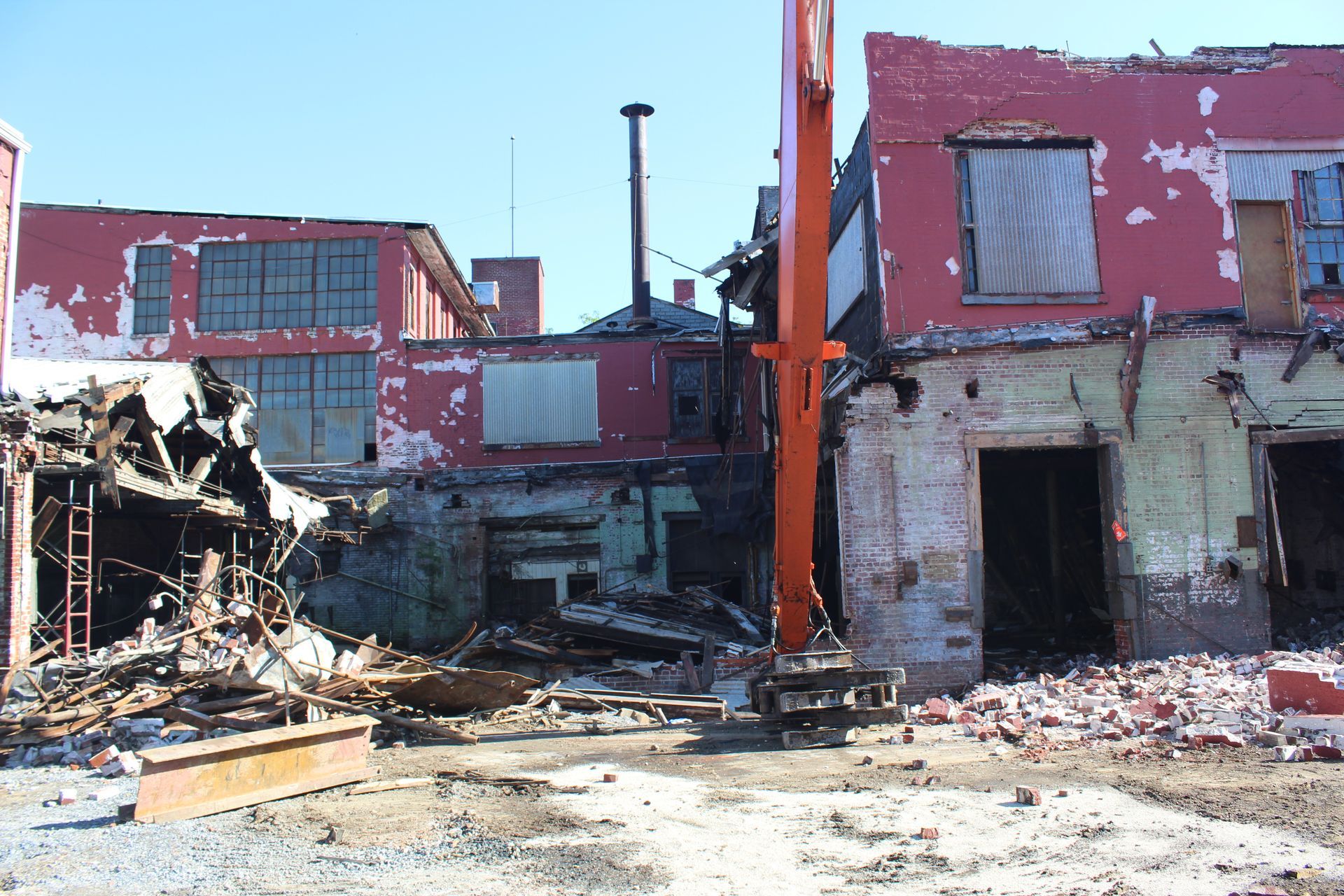 Empire Services starts the demolition of five structures plus a roof at a redevelopment project in Reading, PA.