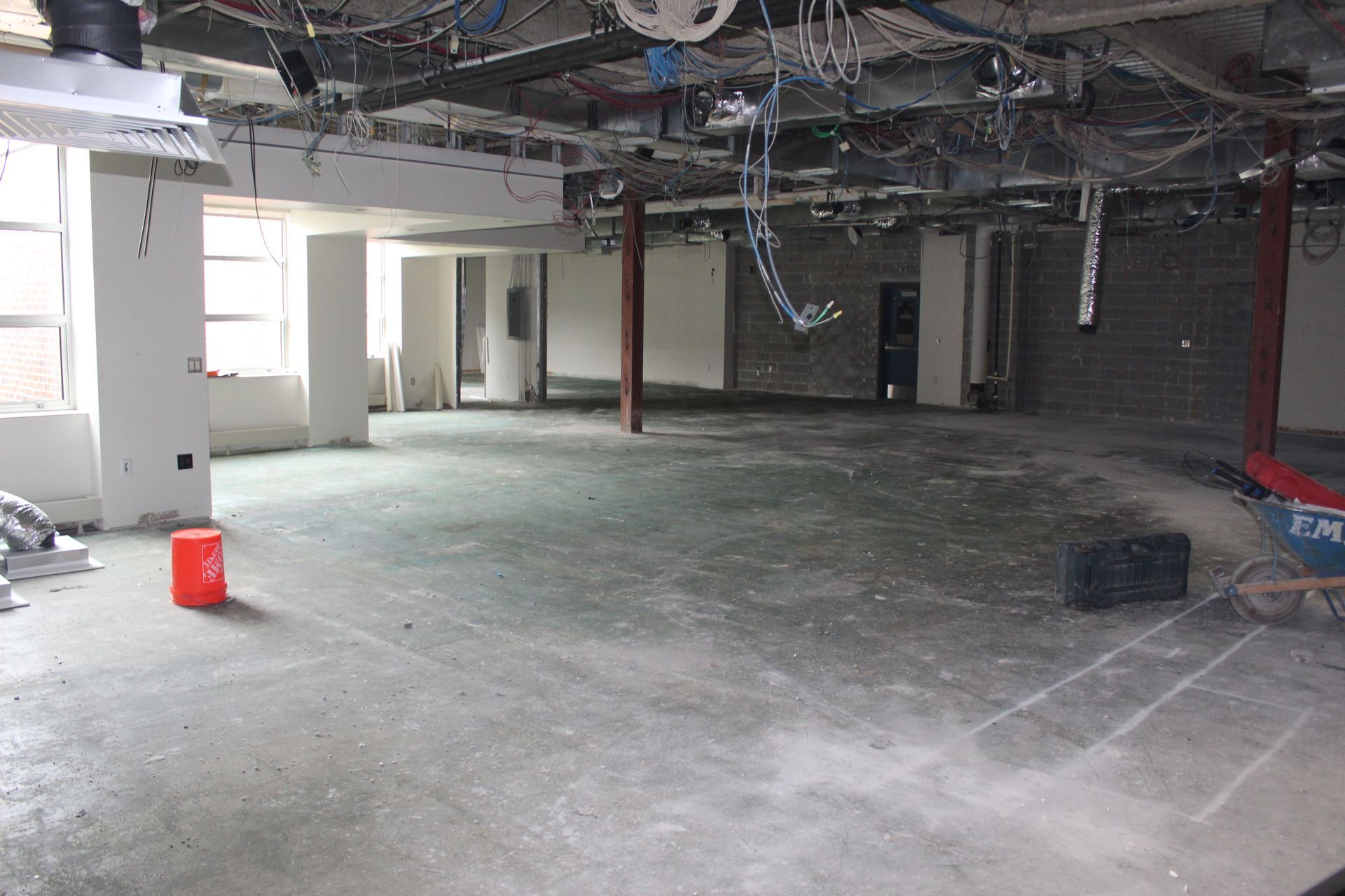 Empire Services crew removed the carpeting by hand. 