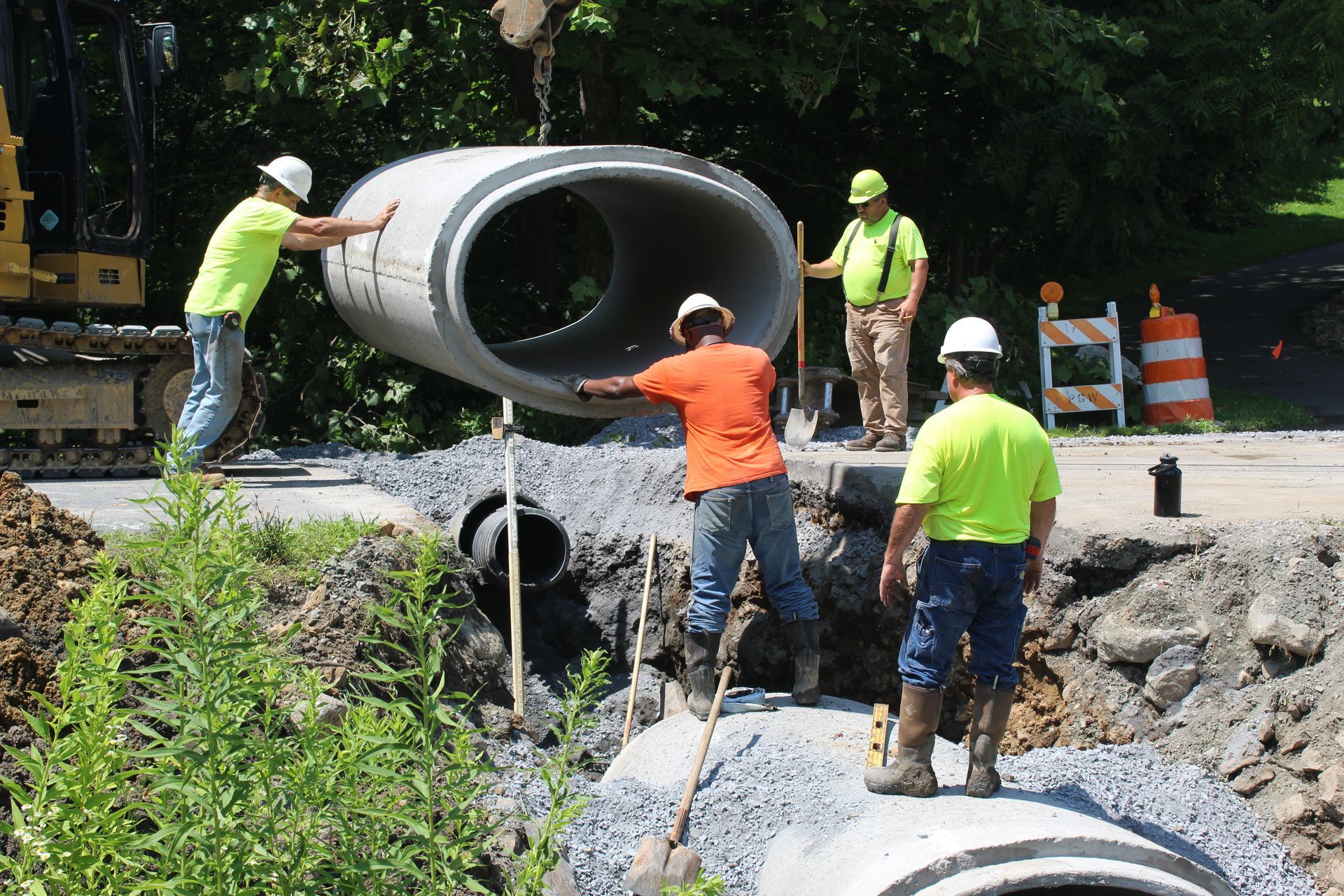 The Empire Services crew works on a culvert replace project. 