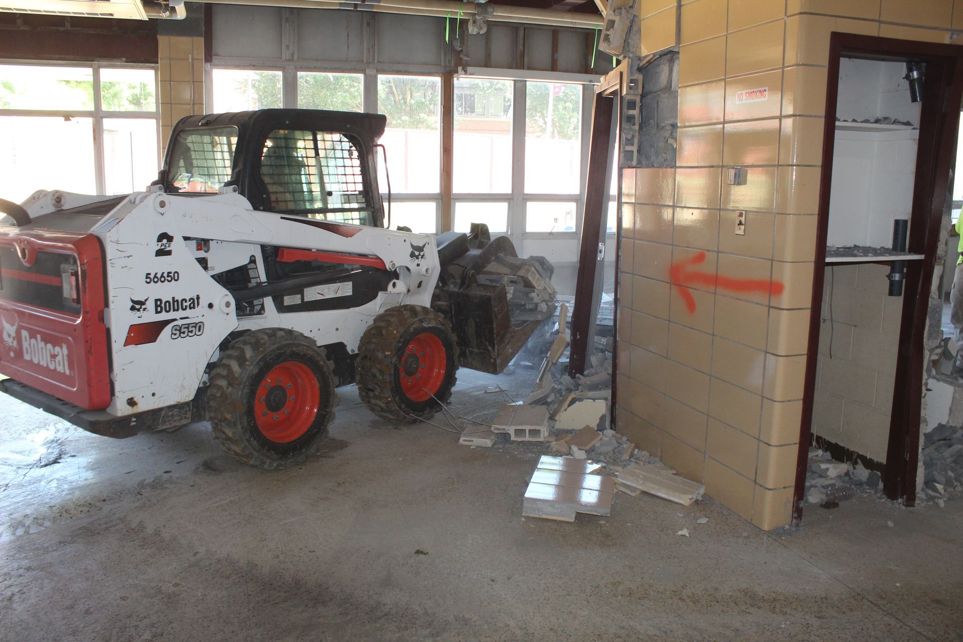 Tearing down an office.