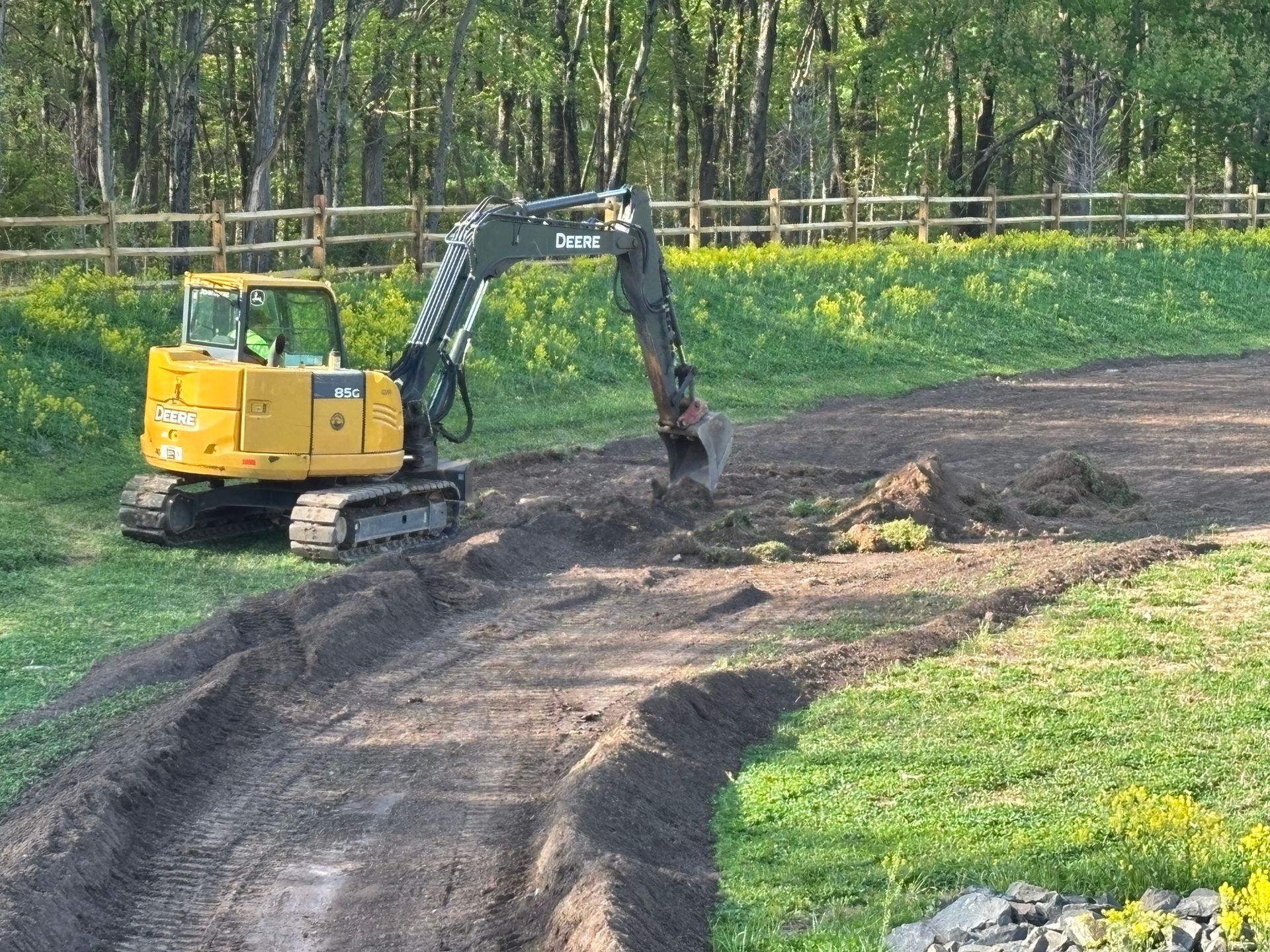 Starting the detention basin project.
