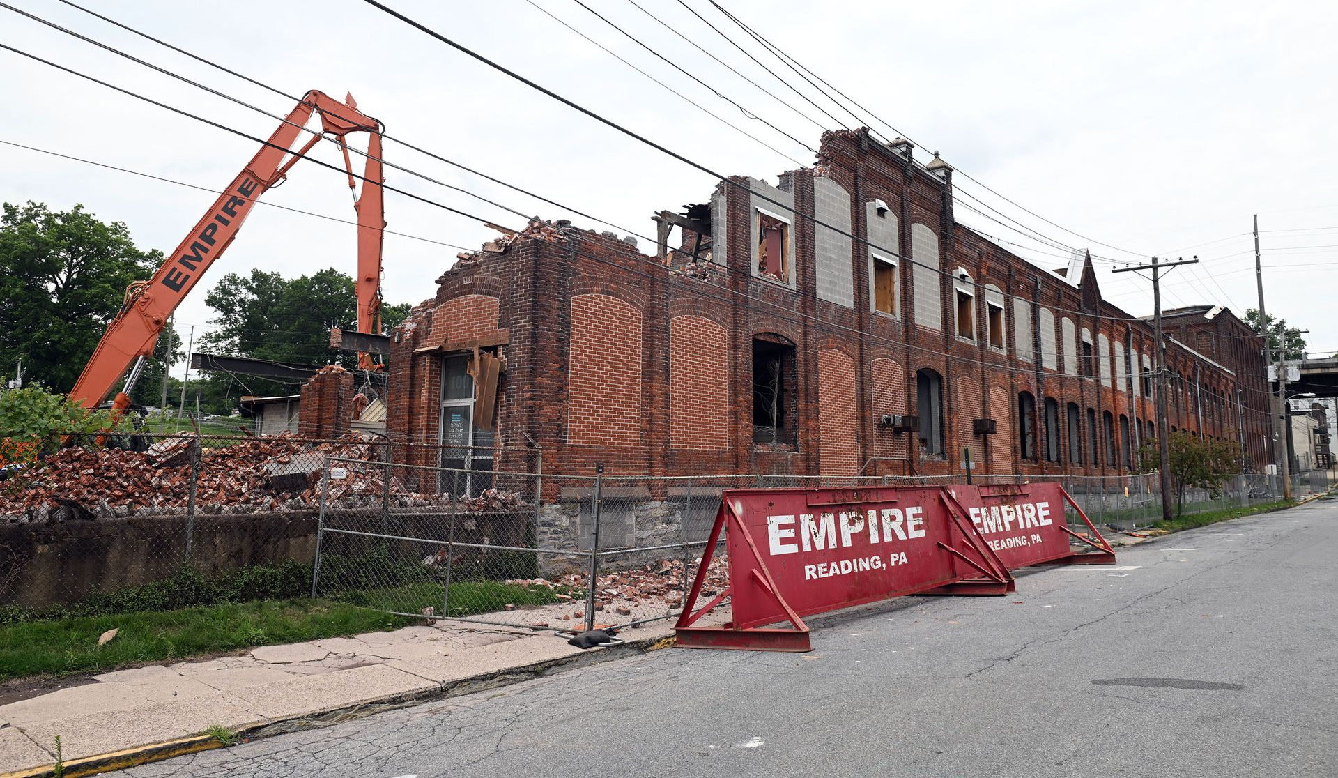 Demolition of a vacant building.