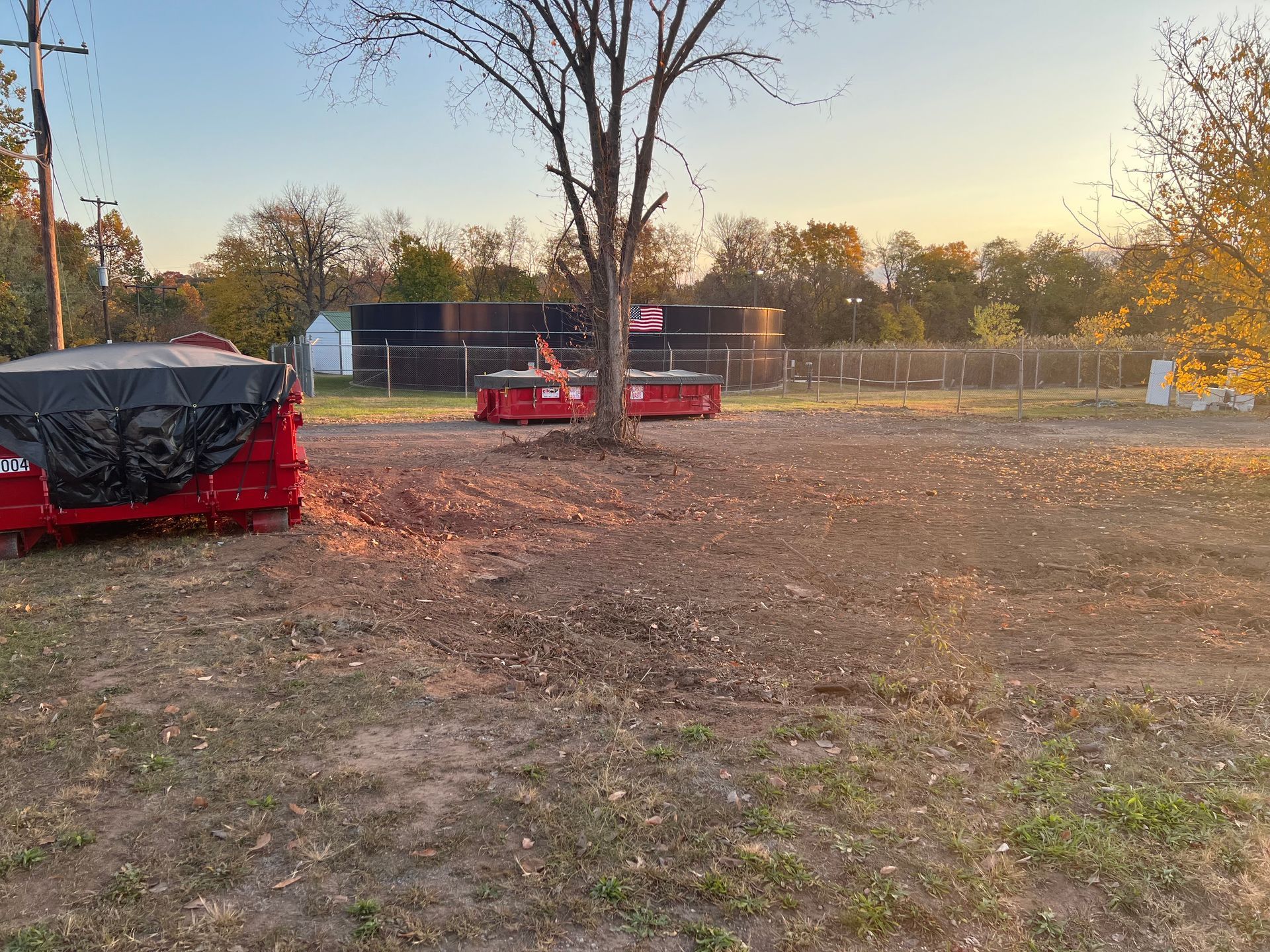The above ground storage tanks have removed and transported to a disposal facility by Empire Services.