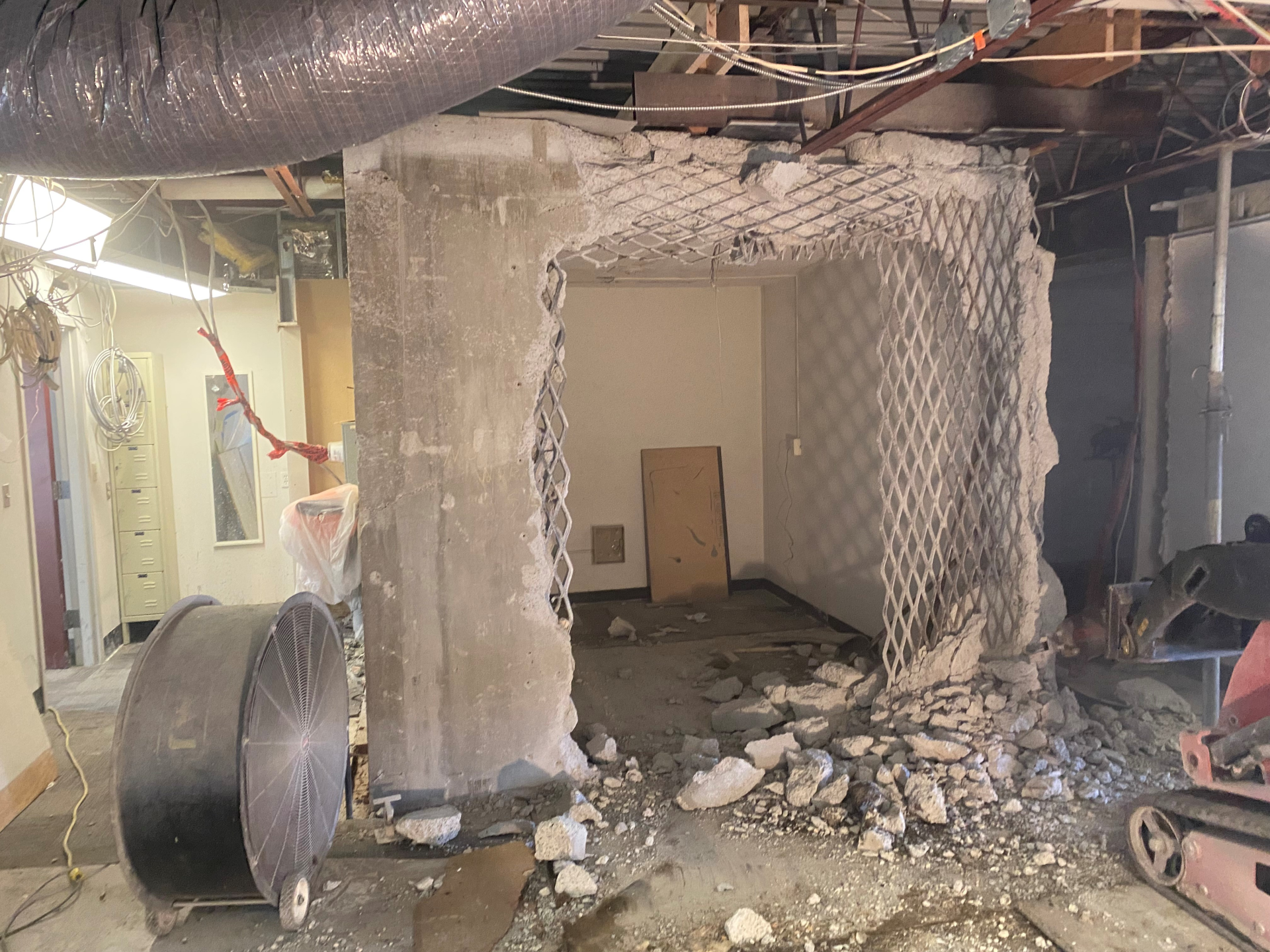 Bank vault removed by Empire Services.