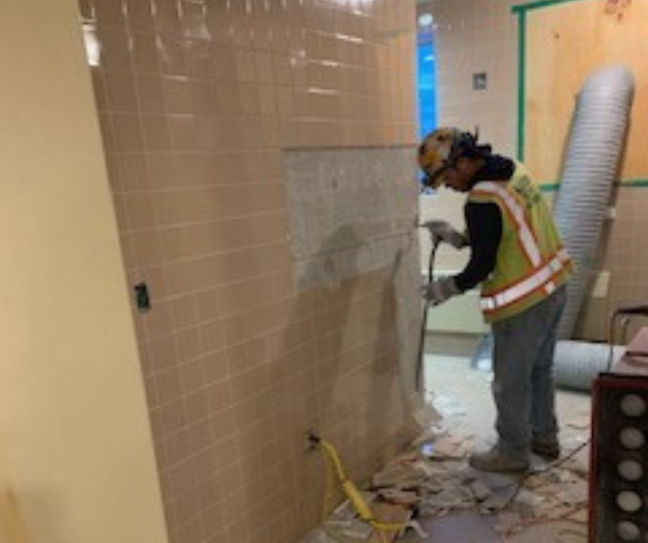 Interior demolition at a country club in Philadelphia,PA
