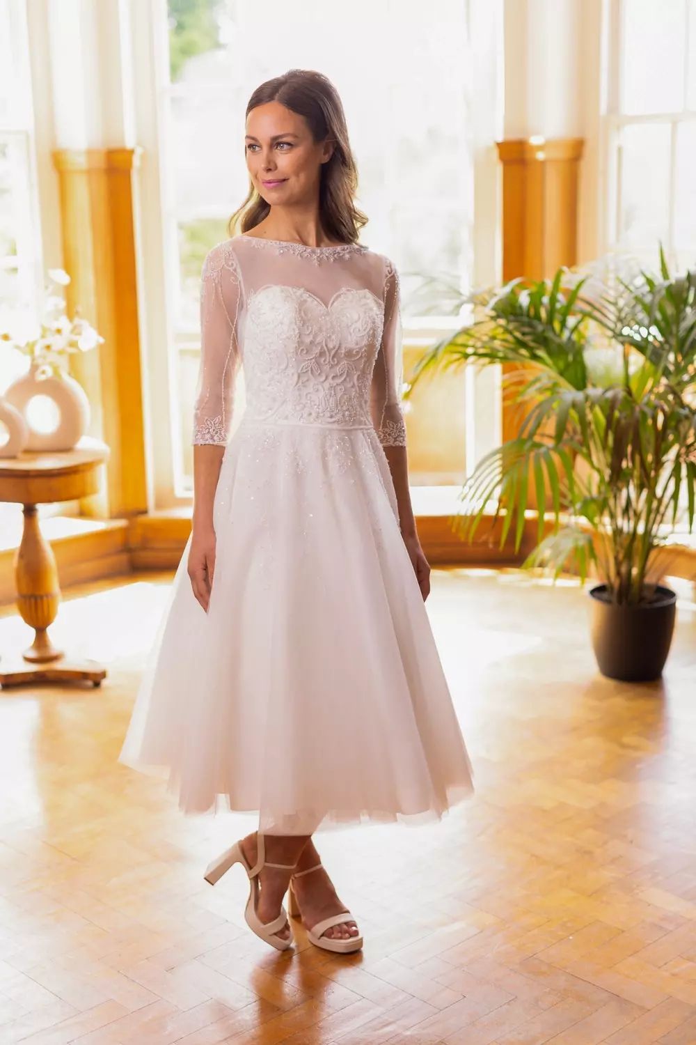 True Bride Brighton Belle Sandy Tea Length wedding dress