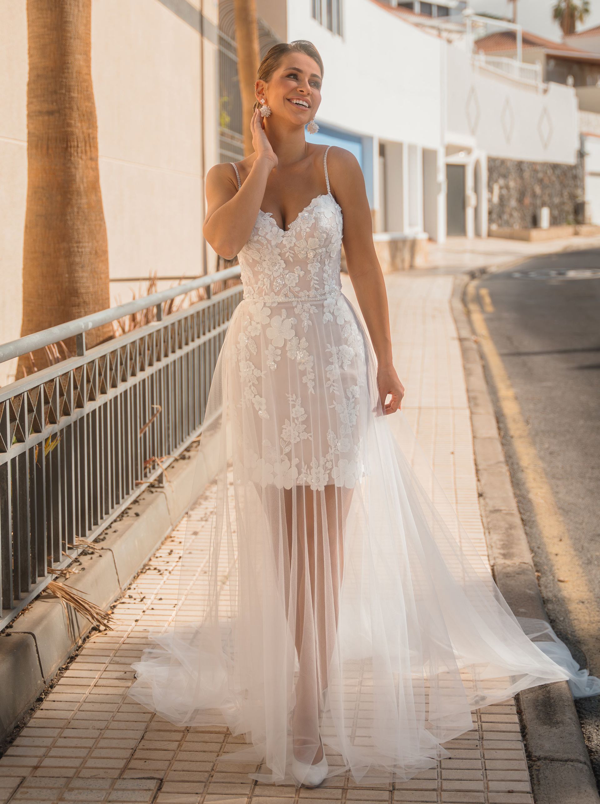 Short Wedding Dress, Mini Wedding dress, Over Wedding Skirt