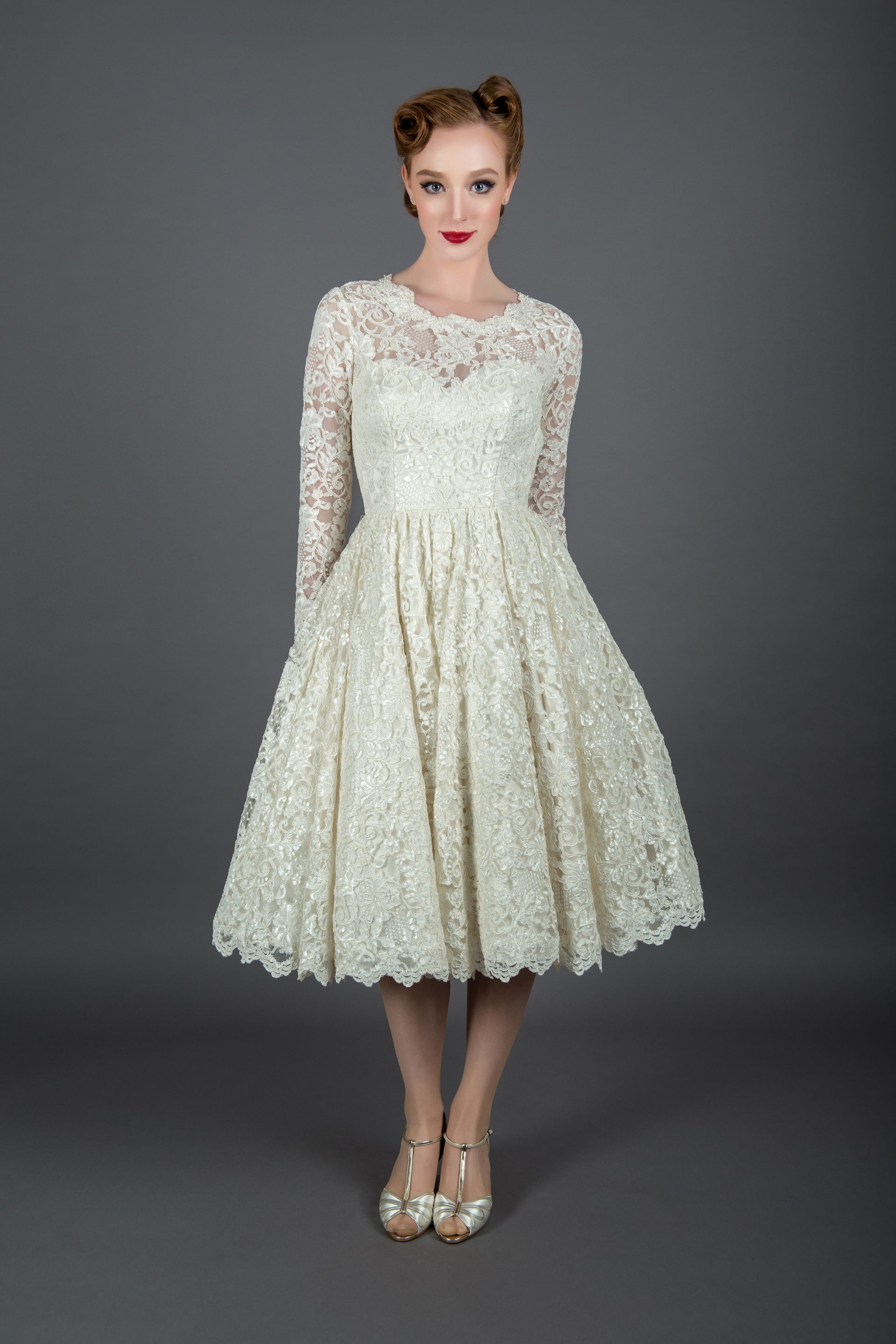 LouLou Tea-Length LB242 wedding dress Ivory 14 Sale
