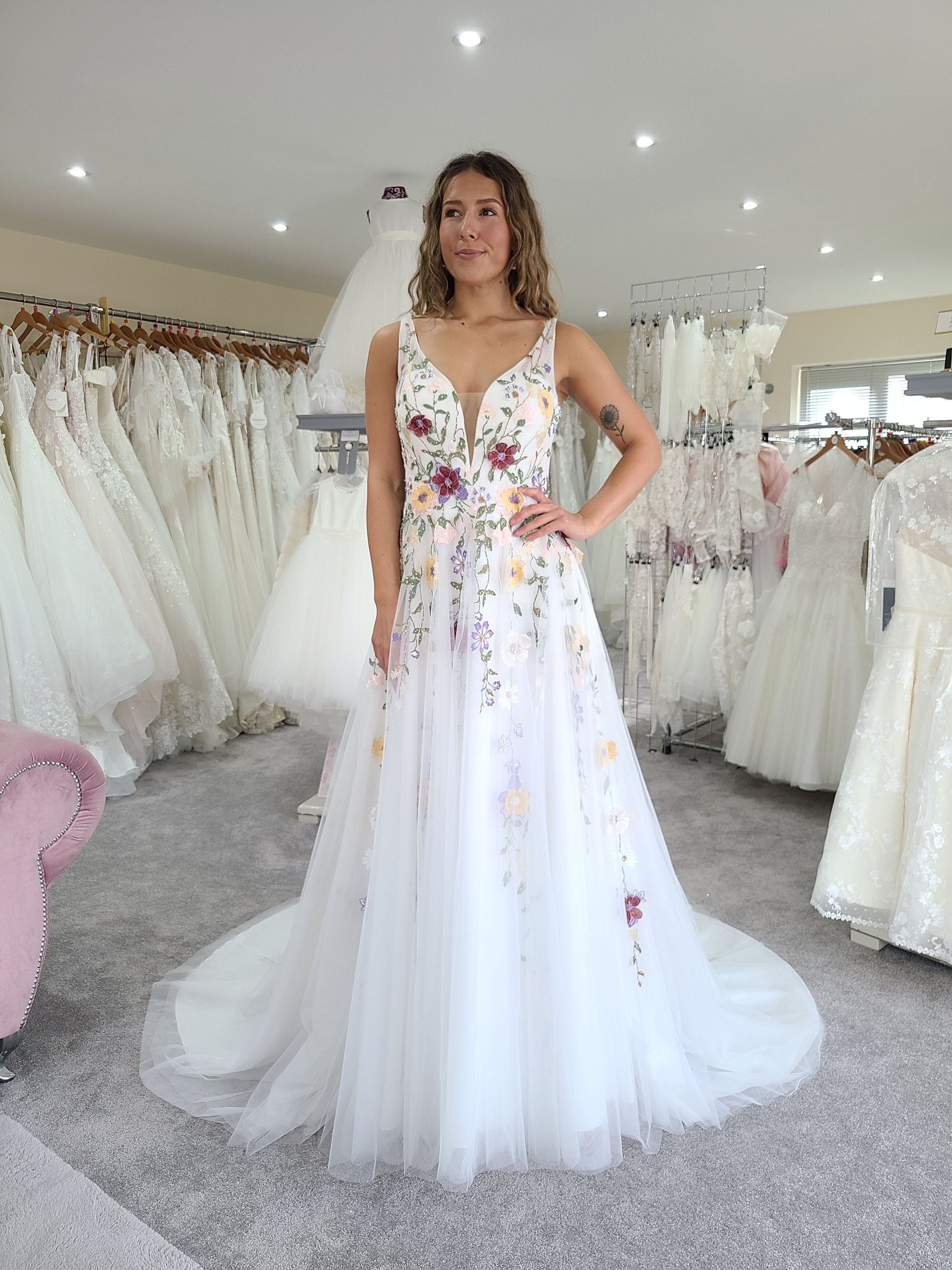 Floral wedding dress Tulle 14 Sale Private Label