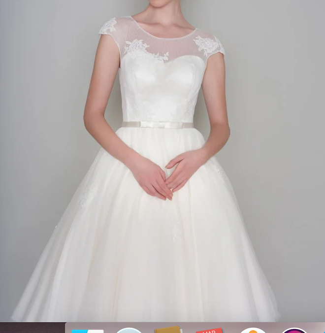 LouLou Lola wedding dress Tea-Length Ivory Sale 14 