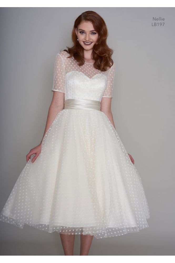 LouLou Tea-Length wedding dress Nellie LB265 Ivory 14 Sale