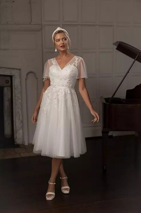 True Bride Birdie, Brighton Belle Birdie dress, Tea-Length Birdie dress, Short wedding dress Birdie,
