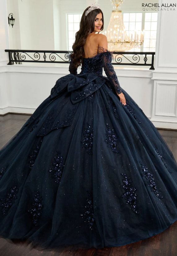 Navy Ballgown wedding dress Rachel Allan Sale RQ2171