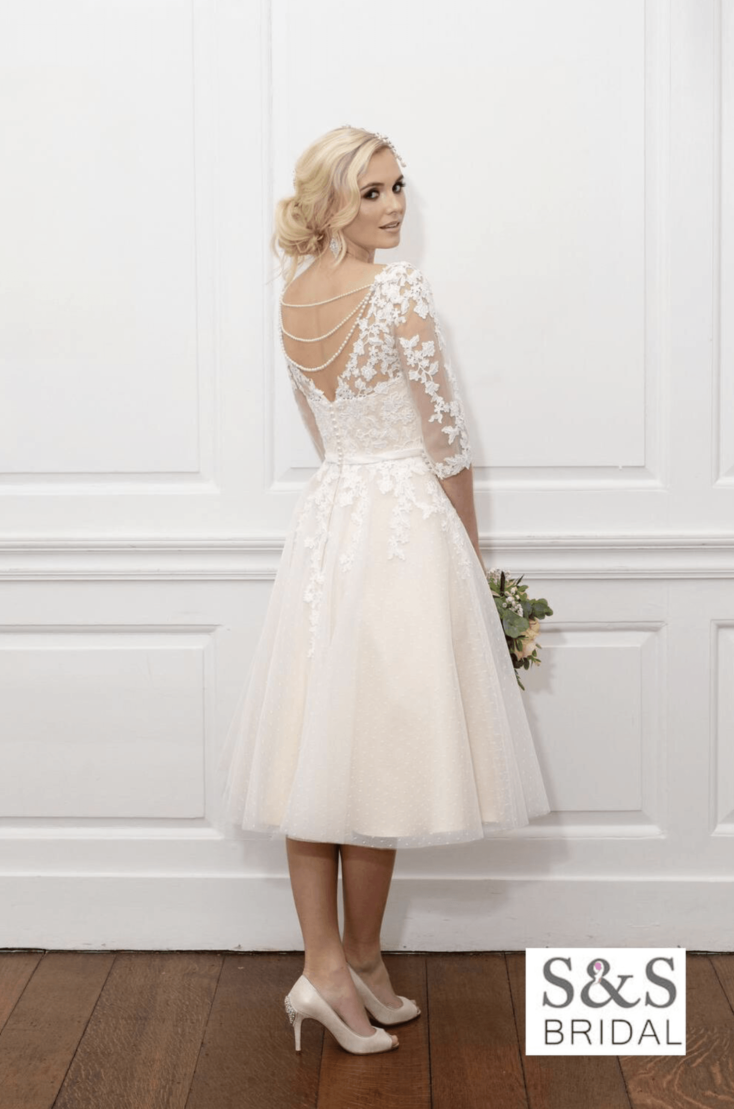 T-Length Brighton Belle wedding dress W333 Sale 