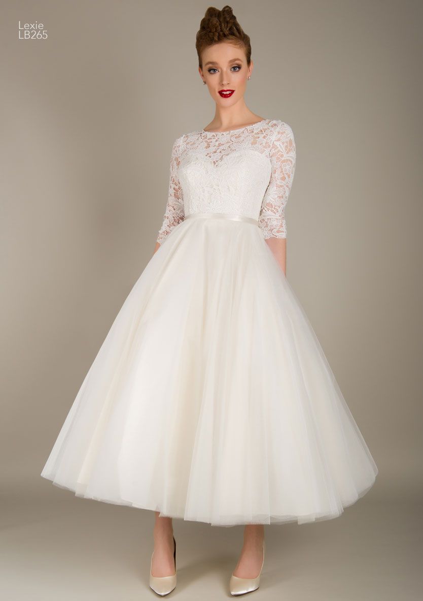 LouLou Lexie LB265 Tea-Length wedding dress Sale 14 Ivory
