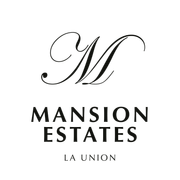 A logo featuring a large, ornate, black-and-white calligraphic 