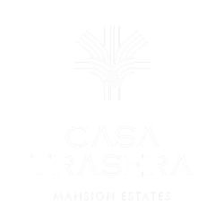 A white logo with a stylized plant icon above the text 