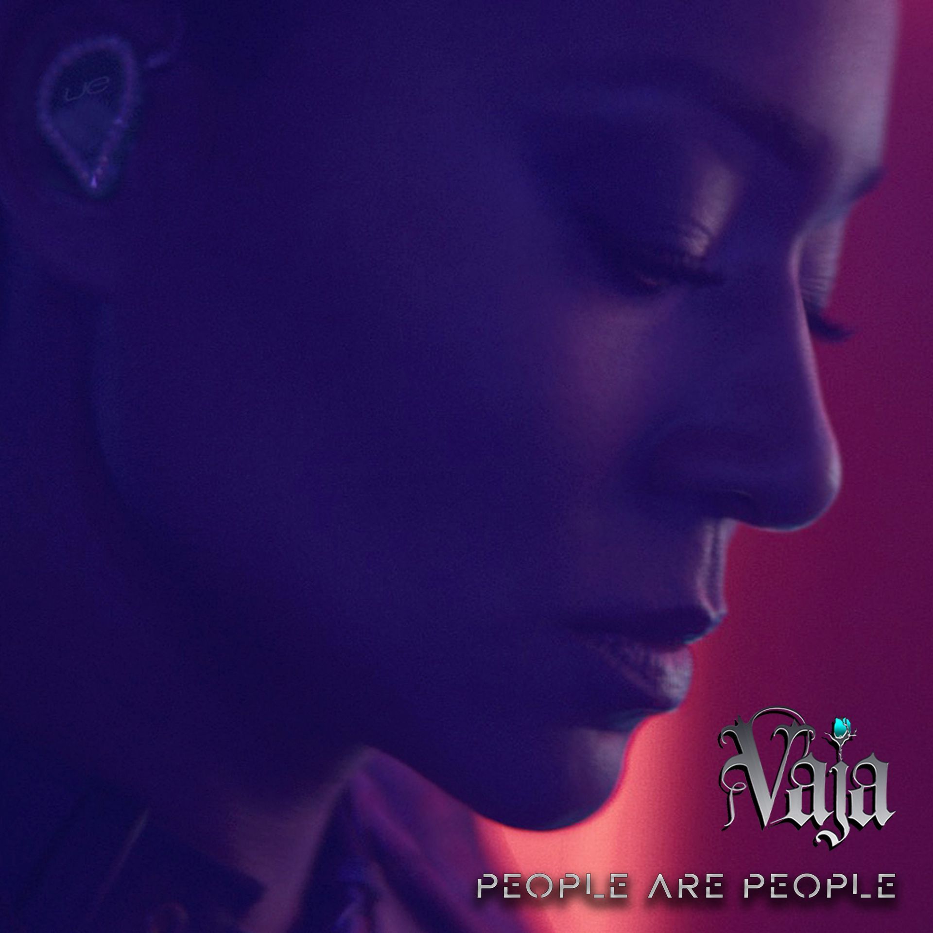 A close up of a woman 's face on a maja album cover
