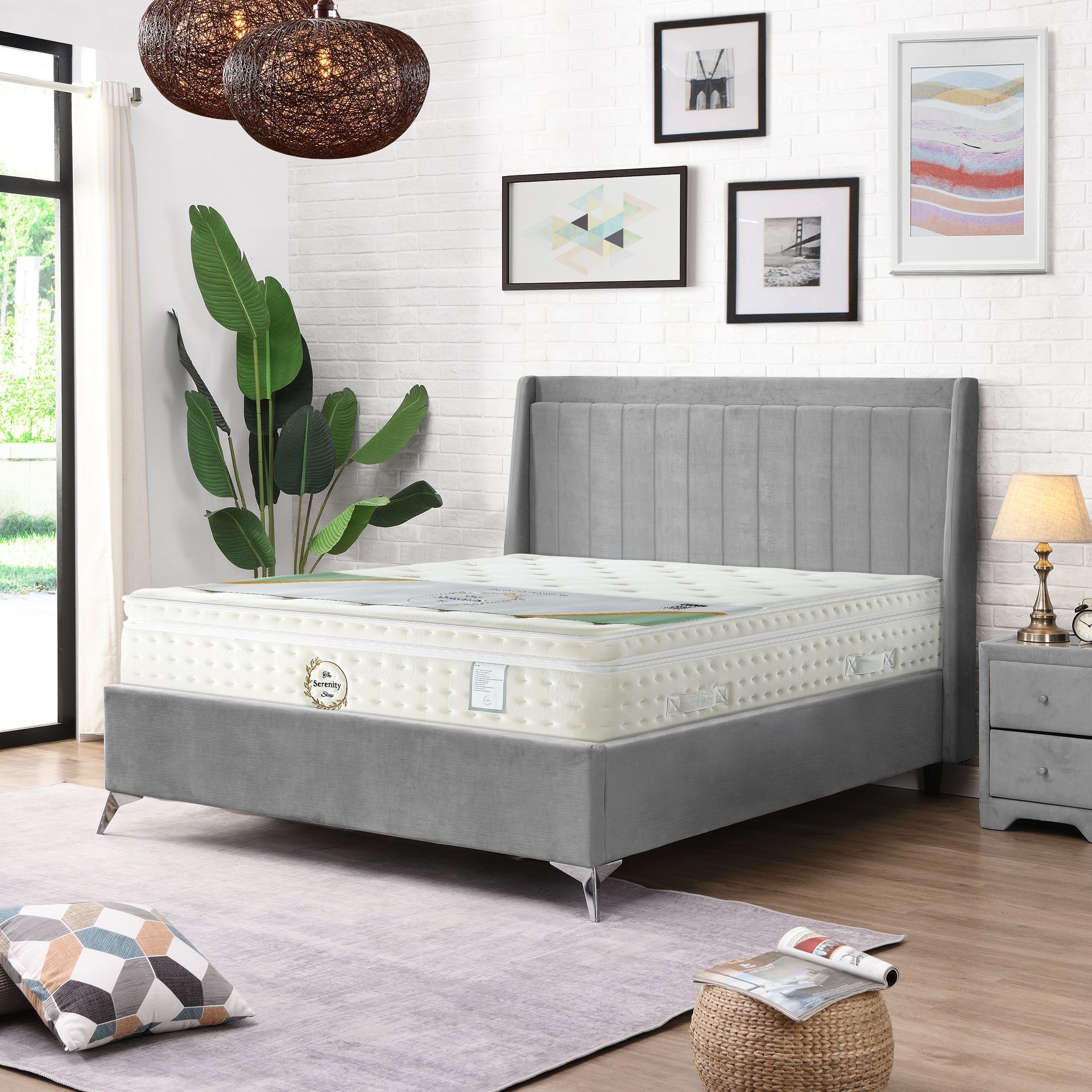 White quilted mattress with 